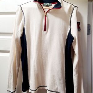 Ralph Lauren Womens Zip Waffle Top